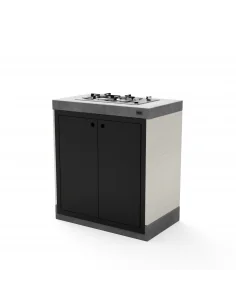 Módulo bancada Plan/Venit en hormigón con Placa Teka EFX 30.1 2G, rodapé y puertas