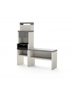 Pack Barbacoa de hormigón Venit Flex Leña y Carbón 59 cm + Bancada 110 cm