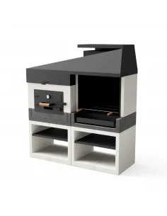 Pack Barbacoa Kitaway + Horno en blanco y gris