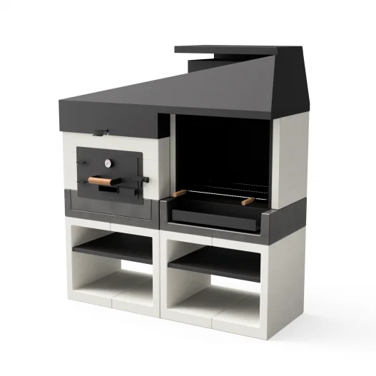 Pack Barbacoa Kitaway + Horno en blanco y gris