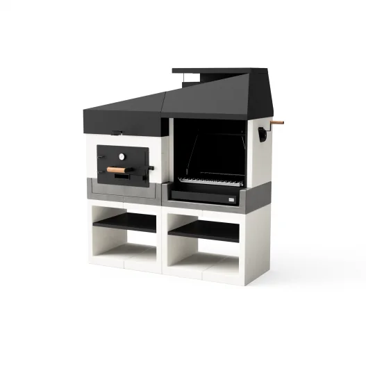 Pack Barbacoa Kitaway Otte Argentina + Horno Blanco y Gris