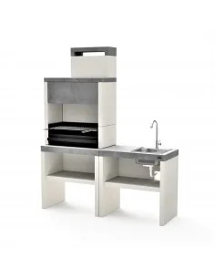 Pack Barbacoa Plan 1 Leña y Carbon 78 cm + Bancada Fregadero 78 cm