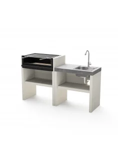 Pack Barbacoa Venit Flex 78 cm Carbon y Leña + Bancada fregadero 78 cm