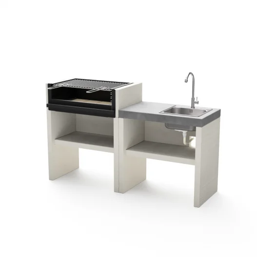 Pack Barbacoa Venit Flex 78 cm Carbon y Leña + Bancada fregadero 78 cm