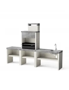 Pack Plan 1 Full Leña y Carbon 78 cm + Modulo Bancada Placa Gás Teka 78 cm + Modulo Fregadero 110 cm