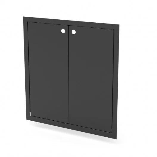Puertas de acero pintadas de negro. Compatible con todos los productos de 78 cm de ancho de la gama PLAN y VENIT.
