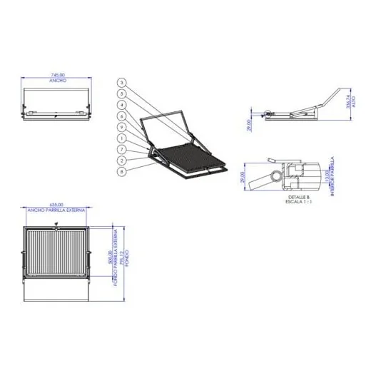 BARBACOA DE CARBON PRENSA STOVE, PR1502CV MINERVA CARBONERA+VOLTEADOR BARBACOA DE CARBON PRENSA STOVE, PR1502CV MINERVA CARBONERA+VOLTEADOR