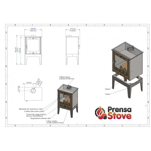 Estufa de leña FORMENTERA Prensa Stove Estufa de leña FORMENTERA Prensa Stove