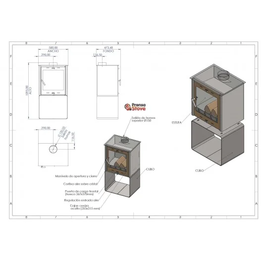 Estufa de leña IBIZA Prensa Stove Estufa de leña IBIZA Prensa Stove