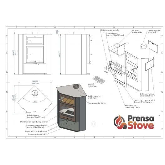 Estufa de leña TABARCA Prensa Stove Estufa de leña TABARCA Prensa Stove