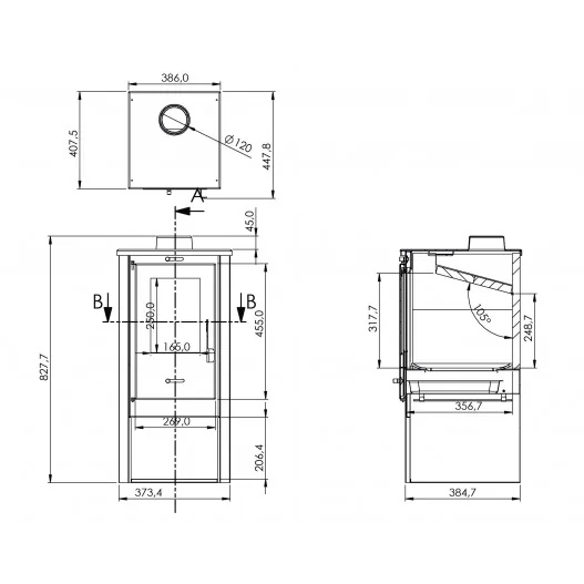 Estufa de leña MAXI CALOR 6.6kw Estufa de leña MAXI CALOR 6.6kw