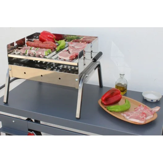 Barbacoa de mesa con parrilla de acero inoxidable para carbón modelo AVILA de IMOR® Barbacoa de mesa con parrilla de acero inoxidable para carbón modelo AVILA de IMOR®
