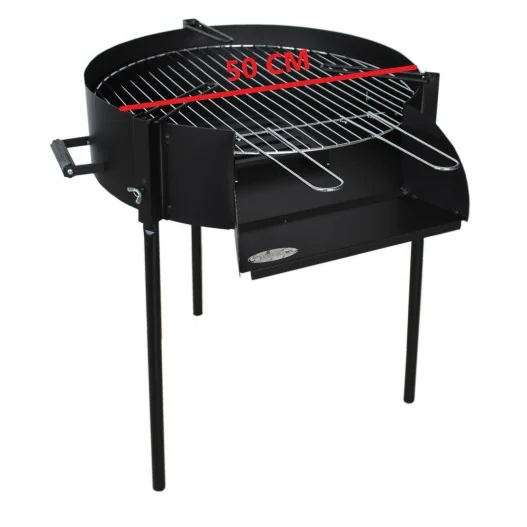 Barbacoa de jardín con parrilla regulable a carbón o leña de 50 cm Paellera IMOR® Barbacoa de jardín con parrilla regulable a carbón o leña de 50 cm Paellera IMOR®