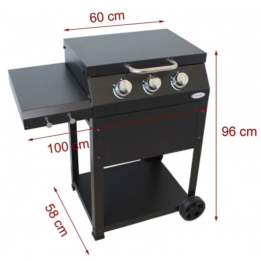Barbacoa de jardín con parrilla para gas butano o propano de 3 quemadores modelo MIRAMAR IMOR® Barbacoa de jardín con parrilla para gas butano o propano de 3 quemadores modelo MIRAMAR IMOR®