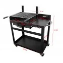 Kit de barbacoa para exterior con parrilla de leña o carbón con ruedas y mesa lateral modelo Aviles IMOR