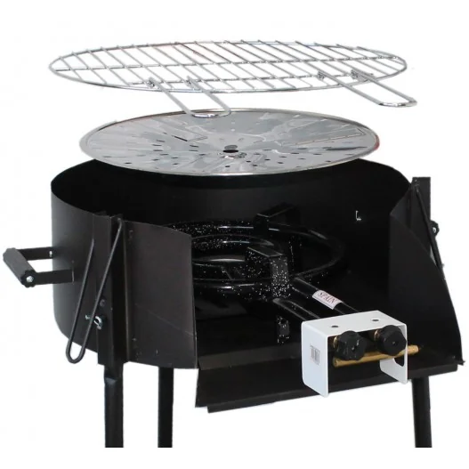 Barbacoa circular de jardín con parrilla de carbón o leña con 3 funciones ALGO MAS IMOR® Barbacoa circular de jardín con parrilla de carbón o leña con 3 funciones ALGO MAS IMOR®