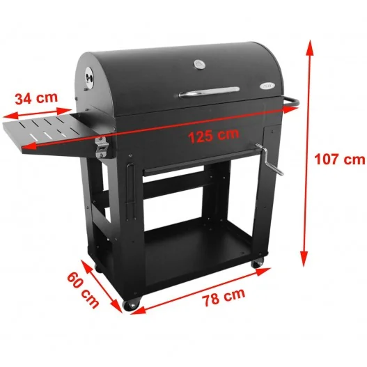 Barbacoa de jardín con 2 parrillas y ahumador para uso de carbón modelo RONDA V20 IMOR Barbacoa de jardín con 2 parrillas y ahumador para uso de carbón modelo RONDA V20 IMOR