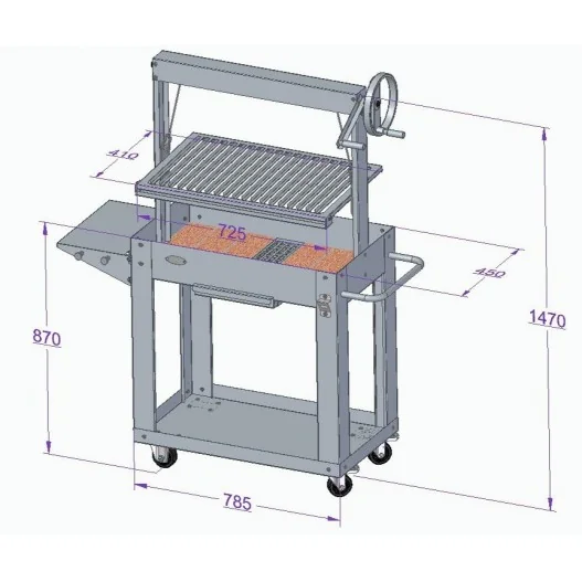 Barbacoa exterior con parrilla en acero inoxidable de diseño moderno con sistema de elevación IMOR Barbacoa exterior con parrilla en acero inoxidable de diseño moderno con sistema de elevación IMOR