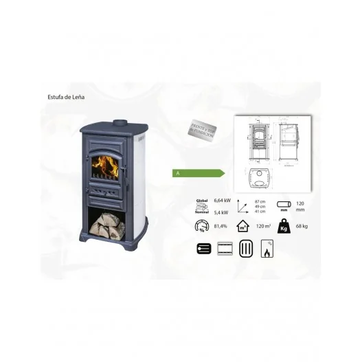 Estufa de leña Fundicion hierro fundido Estufa de leña Fundicion hierro fundido