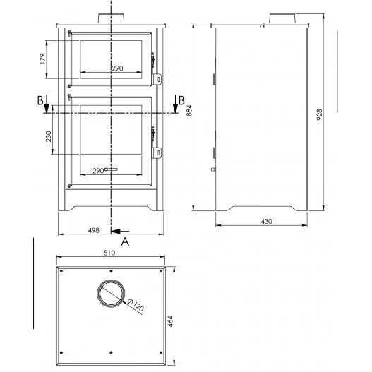 Estufa de leña horno QUARTZ 12KW EB Estufa de leña horno QUARTZ 12KW EB