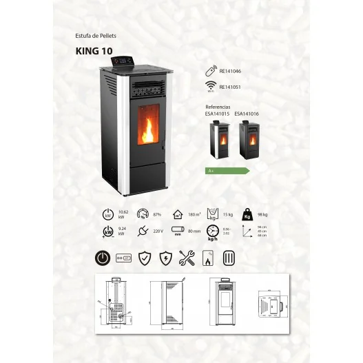Estufa de Pellets 10 Eider Biomasa Estufa de Pellets 10 Eider Biomasa