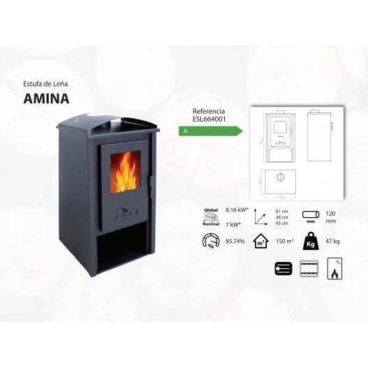 Estufa de leña Amina Estufa de leña Amina