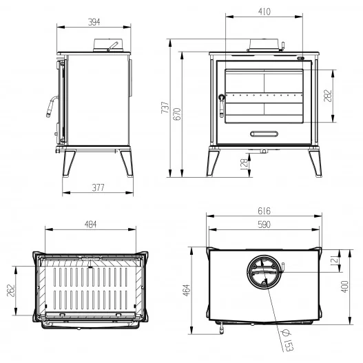 Estufa de Fundición IRIS Hierro fundido Estufa de Fundición IRIS Hierro fundido