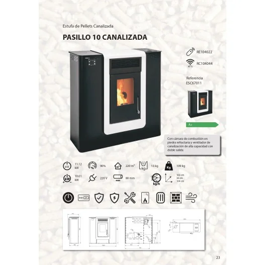 ESTUFA PELLETS PASILLO 10 canalizable... ESTUFA PELLETS PASILLO 10 canalizable...