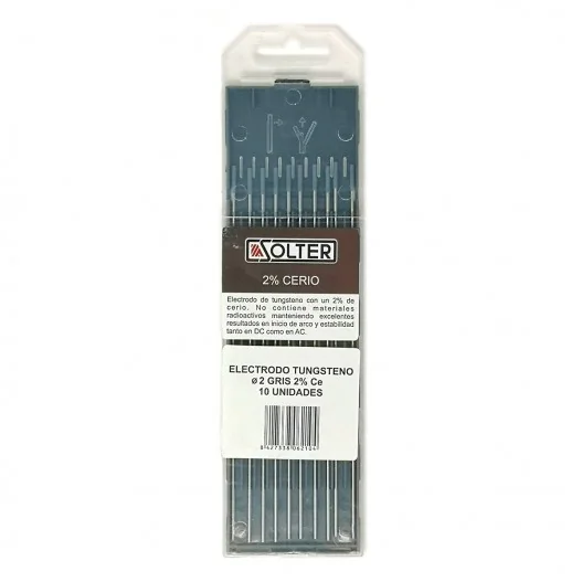 ELECTRODO TUNGSTENO D2 GRIS 10u.
